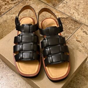 Madewell Black Leather Platform Sandals